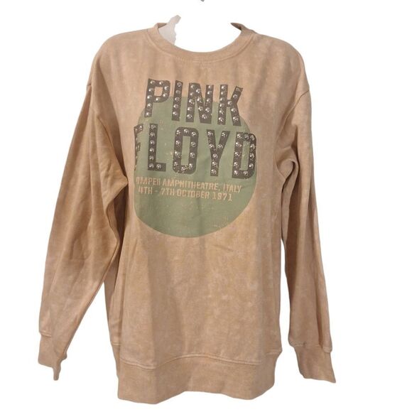 Pink Floyd studded crew neck sweatshirt Pompeii Italy 1971 size M - Picture 1 of 7